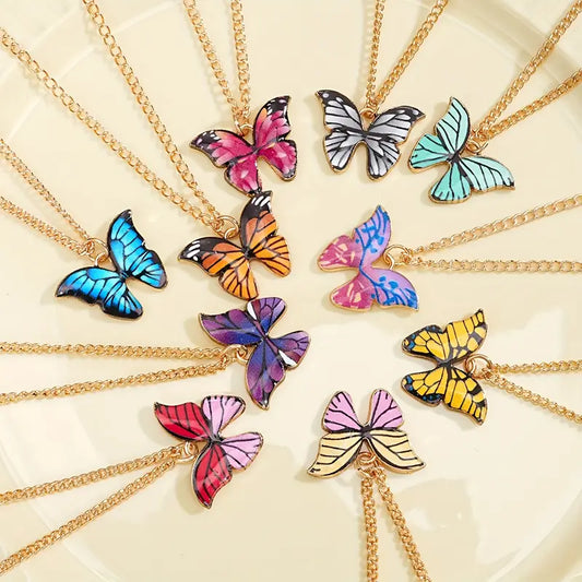 Make a wish Colorful Butterfly Y2K Pendant Necklaces ( Random Colour)