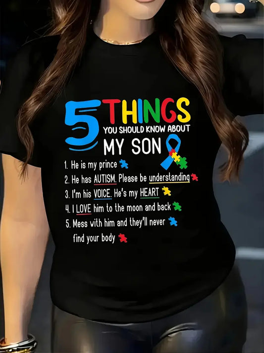 Plus Size Autism Awareness Graphic T-Shirt